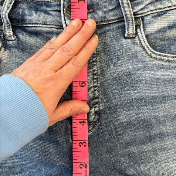 Kut from the Kloth Rachael Fab Ab Mom Jeans High Rise Distressed Raw Hem Sz 4 - Picture 9 of 13